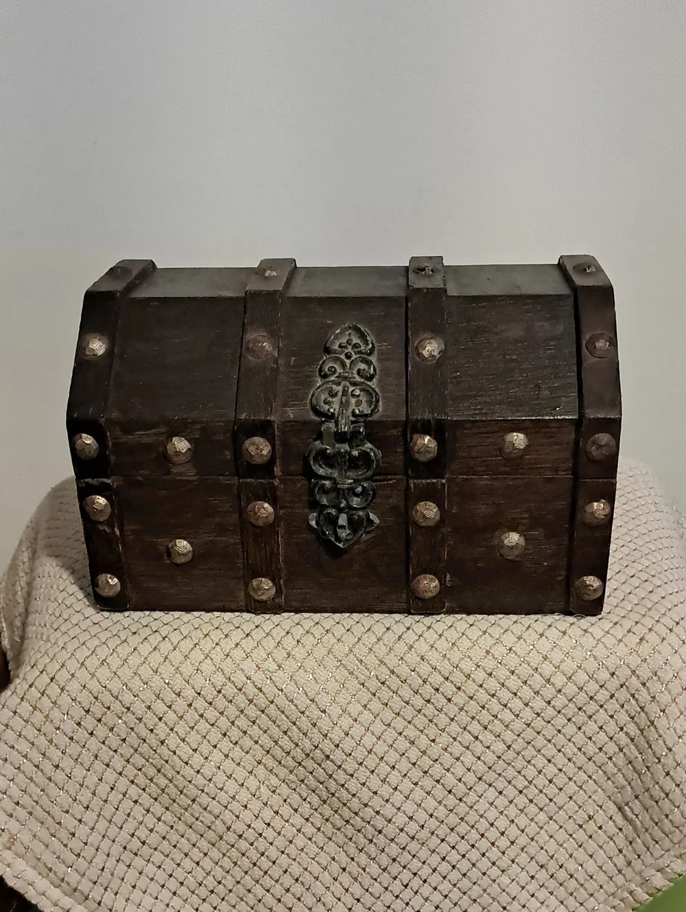 Classic Refurbished Wooden Treasure Storage Chest - Brown